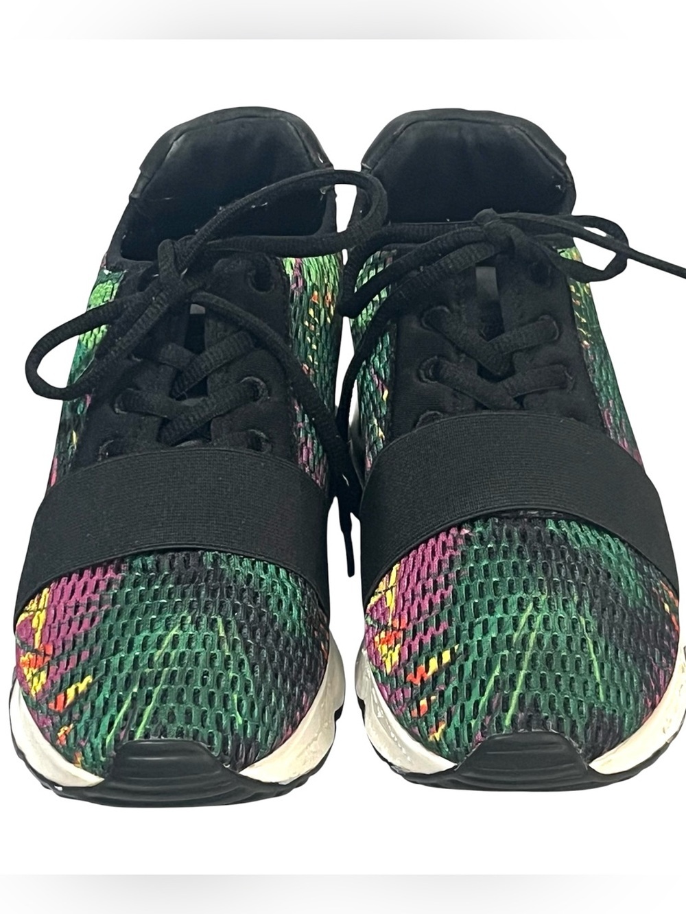 Ash Lacey Tropical Colors Mesh Wedge Sneakers w/Black Elastic
Strap 38EU 7.5-8 - Picture 5 of 9